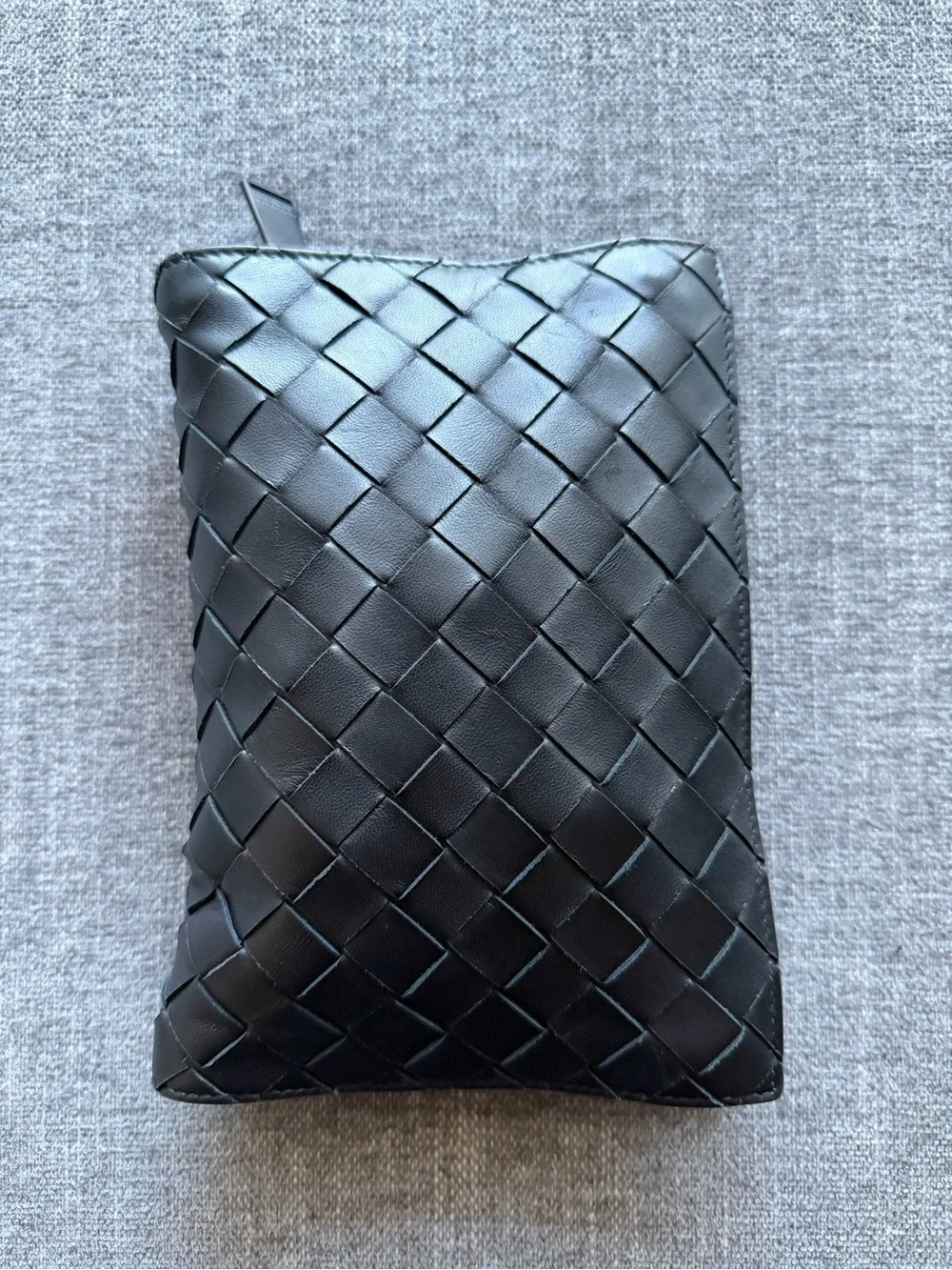 Bottega Veneta Intrecciato Woven Black Leather Zip Backpack